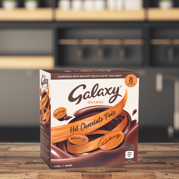 Galaxy Orange Hot Chocolate - Dolce Gusto Compatible Hot Chocolate Capsules - 1 Box, 8 Pods