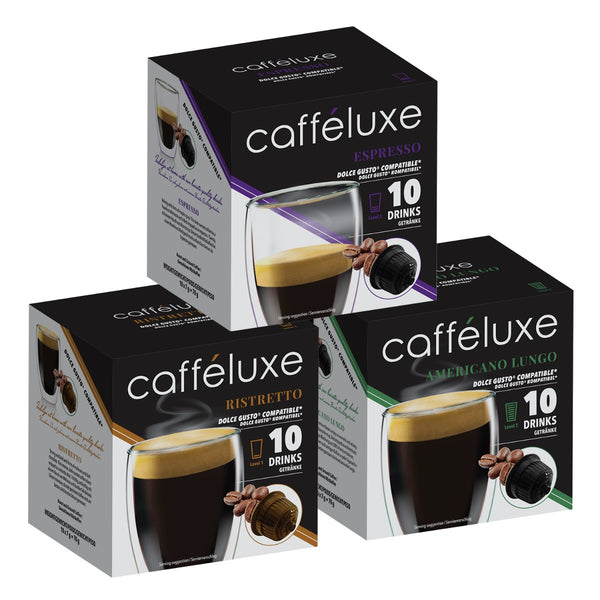 Americano Espresso Ristretto Coffee Pods Capsules Dolce Gusto Compatible Caffeluxe
