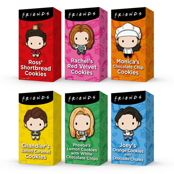 F.R.I.E.N.D.S Central Perk - Cookies Variety Bundle - Chocolate Chip, Shortbread, Salted Caramel & Red Velvet Cookies and more - 6x 150g Biscuit Bundle