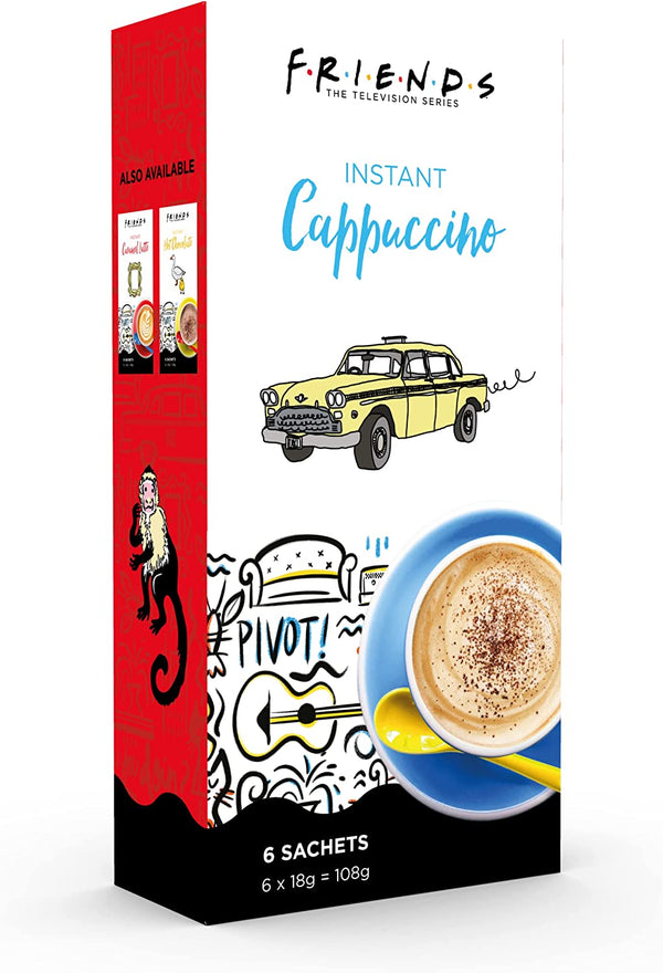 FRIENDS Central Perk -Premium Instant Coffee Cappuccino Sachets (1 x 6 Sachets each) - Instant Coffee Sachets - 6 Sachets per box
