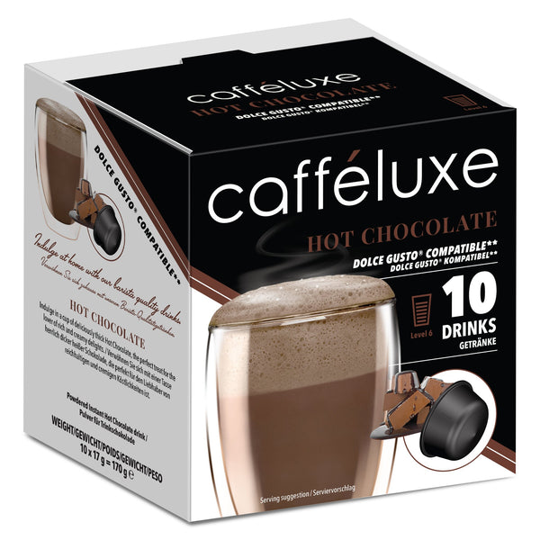 Caffeluxe - Hot Chocolate Capsules - Dolce Gusto Compatible - 10 Servings