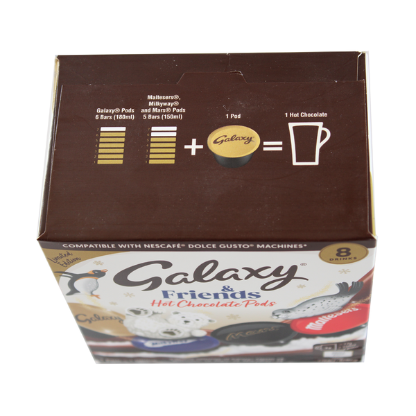 Galaxy Hot Chocolate Pods | Mixed Hot Chocolate Dolce Gusto Compatible Pods | Friends Variety Maltesers Pods, Twix Pods, Milkyway Pods - 8 Capsules