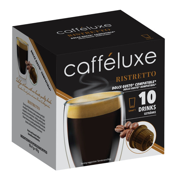 Caffeluxe Dolce Gusto Compatible Ristretto Coffee Capsules